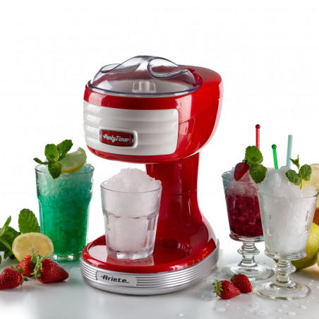 Μηχανή για γρανίτα Ariete PARTY TIME Scrubber 0076/00, 30W, Λεπίδες από ανοξείδωτο ατσάλι, Αφαιρούμενο καλάθι, Κάλυμμα ασφαλείας, Κόκκινο