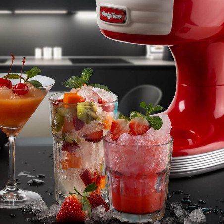 Μηχανή για γρανίτα Ariete PARTY TIME Scrubber 0076/00, 30W, Λεπίδες από ανοξείδωτο ατσάλι, Αφαιρούμενο καλάθι, Κάλυμμα ασφαλείας, Κόκκινο