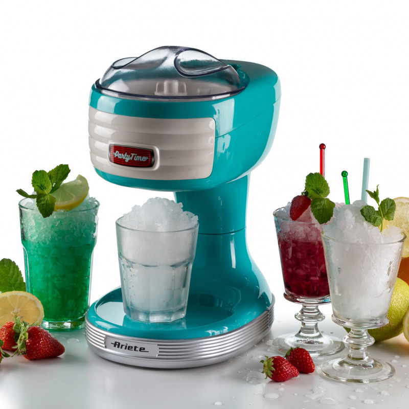 Μηχανή για γρανίτα Ariete PARTY TIME Scrubber 0076/01, 30W, Λεπίδες από ανοξείδωτο ατσάλι, Αφαιρούμενο καλάθι, Κάλυμμα ασφαλείας, Τυρκουάζ