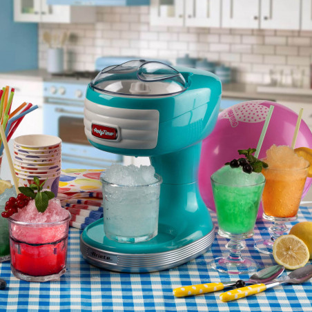 Μηχανή για γρανίτα Ariete PARTY TIME Scrubber 0076/01, 30W, Λεπίδες από ανοξείδωτο ατσάλι, Αφαιρούμενο καλάθι, Κάλυμμα ασφαλείας, Τυρκουάζ