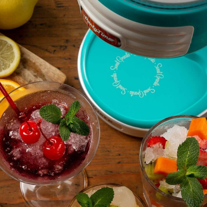 Μηχανή για γρανίτα Ariete PARTY TIME Scrubber 0076/01, 30W, Λεπίδες από ανοξείδωτο ατσάλι, Αφαιρούμενο καλάθι, Κάλυμμα ασφαλείας, Τυρκουάζ