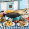 Παρασκευαστής τηγανιτών Ariete PARTY TIME 0202/01, 1000W, Αντικολλητική επίστρωση, Εύκολος καθαρισμός, Ένδειξη ετοιμότητας, Τυρκουάζ