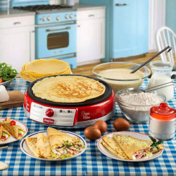 Παρασκευαστής τηγανιτών Ariete PARTY TIME 0202/00, 1000W, Αντικολλητική επίστρωση, Εύκολος καθαρισμός, Ένδειξη ετοιμότητας, Κόκκινο