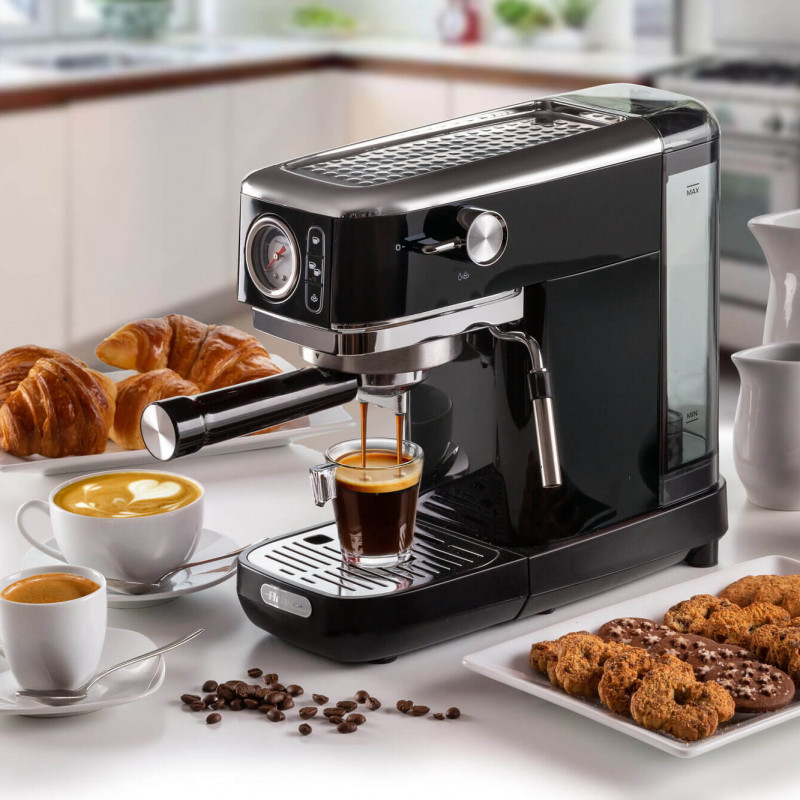 Καφετιέρα Ariete ESPRESSO SLIM MODERNA 1381/32, 1300W, 15 bar, 1.1 l, αλεσμένος και ESE, Μαύρο