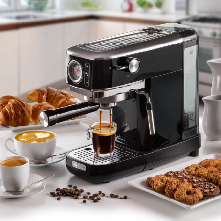 Καφετιέρα Ariete ESPRESSO SLIM MODERNA 1381/32, 1300W, 15 bar, 1.1 l, αλεσμένος και ESE, Μαύρο