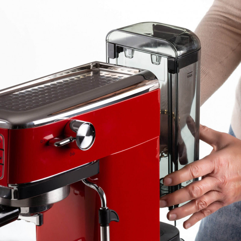 Καφετιέρα Ariete ESPRESSO SLIM MODERNA 1381/33, 1300W, 15 bar, 1.1 l, Ground και ESE, Κόκκινο