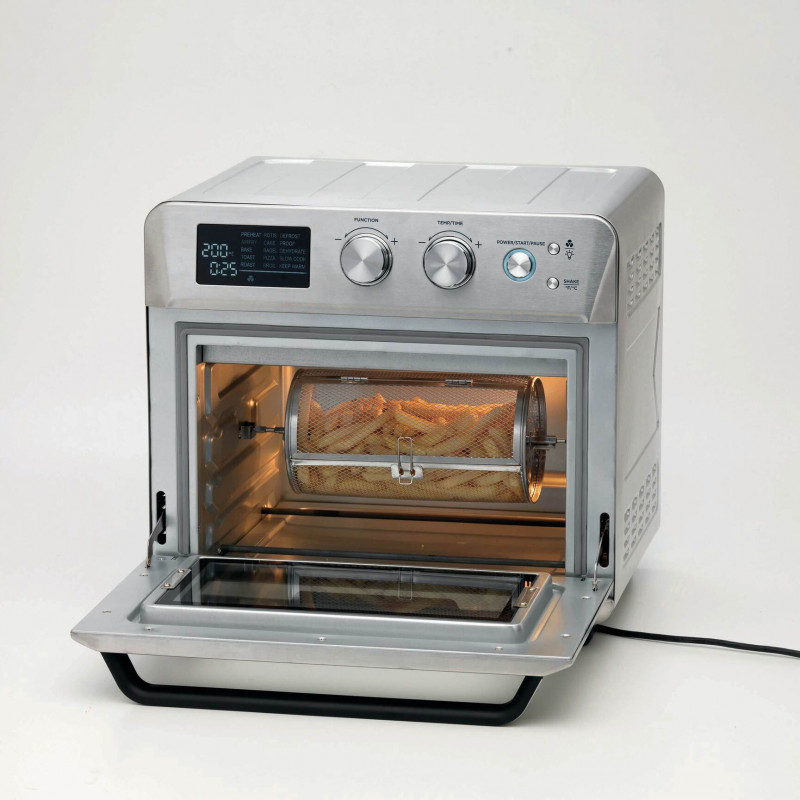 Φριτέζα-φούρνος ζεστού αέρα Ariete 4629/11, 1700W, 25 l, 15 προγράμματα, Μέχρι 230C, Ψηφιακή οθόνη, Περιστρεφόμενο καλάθι, Inox