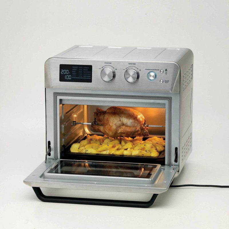 Φριτέζα-φούρνος ζεστού αέρα Ariete 4629/11, 1700W, 25 l, 15 προγράμματα, Μέχρι 230C, Ψηφιακή οθόνη, Περιστρεφόμενο καλάθι, Inox