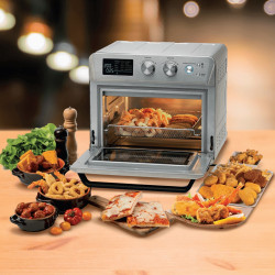 Φριτέζα-φούρνος ζεστού αέρα Ariete 4629/11, 1700W, 25 l, 15 προγράμματα, Μέχρι 230C, Ψηφιακή οθόνη, Περιστρεφόμενο καλάθι, Inox
