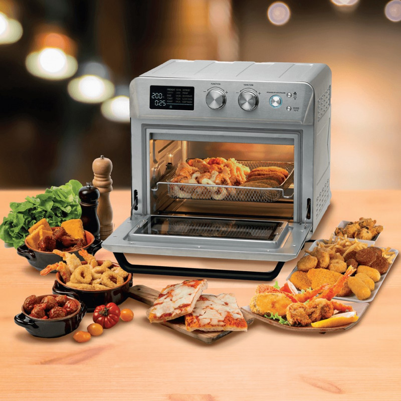 Φριτέζα-φούρνος ζεστού αέρα Ariete 4629/11, 1700W, 25 l, 15 προγράμματα, Μέχρι 230C, Ψηφιακή οθόνη, Περιστρεφόμενο καλάθι, Inox