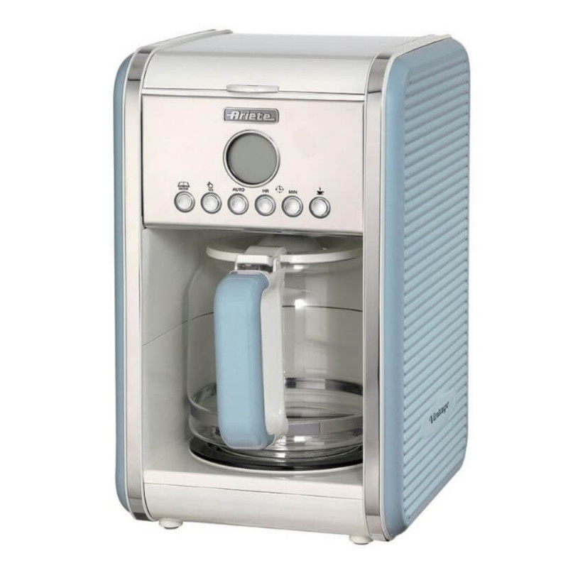 Καφετιέρα Ariete VINTAGE AMERICANO 1342/05, 960W, 2.1 l, Χρονοδιακόπτης, Προγραμματισμός, Παύση, Σύστημα προστασίας από στάξιμο, Μπλε