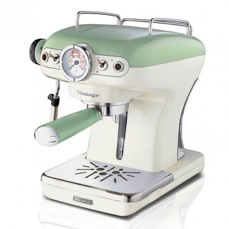 Μηχανή εσπρέσο Ariete VINTAGE 1389/14, 850W, 15 bar, 0.9 l, αλεσμένη και ESE, Maxi-Cappuccino, Πράσινο