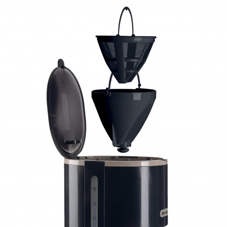 Καφετιέρα φίλτρου Ariete BREAKFAST 1394/00, 12 φλιτζάνια, 0.600l, παράθυρο στάθμης νερού, Σκούρο γκρι