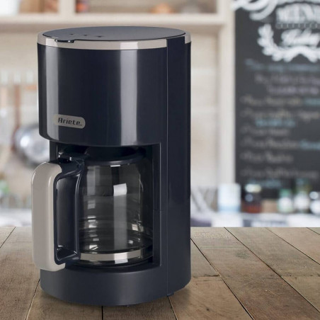 Καφετιέρα φίλτρου Ariete BREAKFAST 1394/00, 12 φλιτζάνια, 0.600l, παράθυρο στάθμης νερού, Σκούρο γκρι