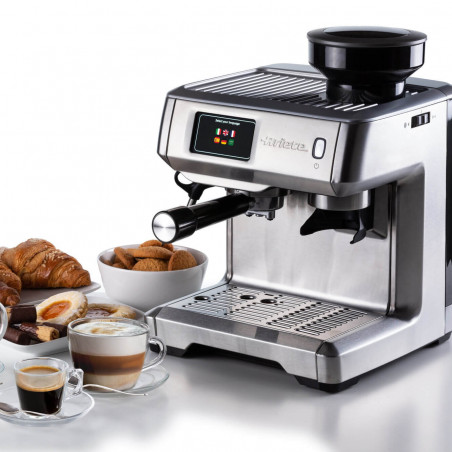 Μηχανή εσπρέσο Ariete ESPRESSO METAL PRO 1312/10, 1600W, 15 bar, 2 l, Οθόνη αφής, Ενσωματωμένος μύλος με 11 στάδια, Ανοξείδωτο, Inox