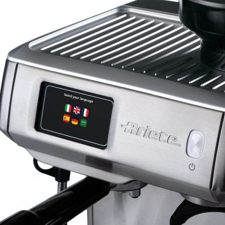 Μηχανή εσπρέσο Ariete ESPRESSO METAL PRO 1312/10, 1600W, 15 bar, 2 l, Οθόνη αφής, Ενσωματωμένος μύλος με 11 στάδια, Ανοξείδωτο, Inox