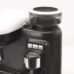 Καφετιέρα Ariete ESPRESSO MODERNA 1318/01, 1080W, 15 bar, 0.8 l, Ενσωματωμένος μύλος καφέ, Ατμομάγειρας, Λευκό