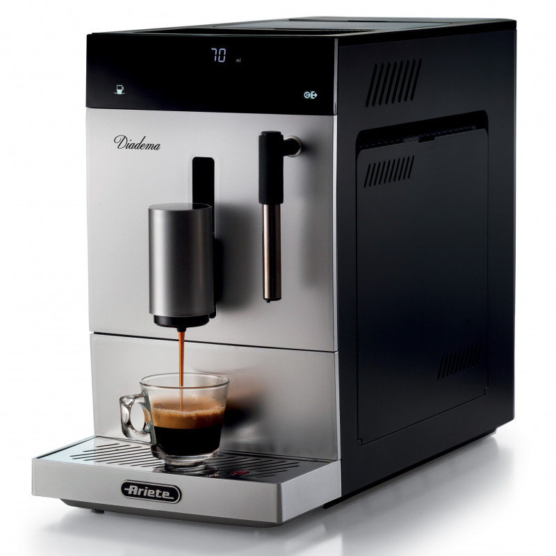 Καφετιέρα Ariete Diadema Automatica 1452/01, 1350W, 19 bar, Touch display, Ατμομάγειρας, Ασημί