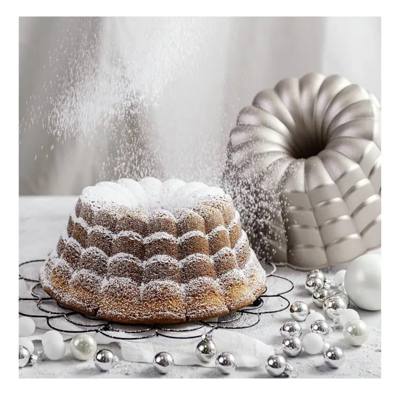 Δίσκος ψησίματος Dr.Oetker Floral 2551, 24 cm, Στρογγυλός, Χυτό αλουμίνιο, Ασημί