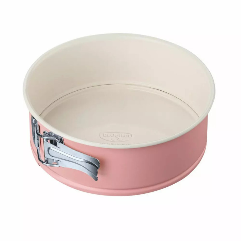 Ταψί κέικ με πτυσσόμενο πάτο Dr.Oetker Retro 4650, 18x8 cm, Κεραμική αντικολλητική επίστρωση, Ανθρακούχος χάλυβας, Ροζ