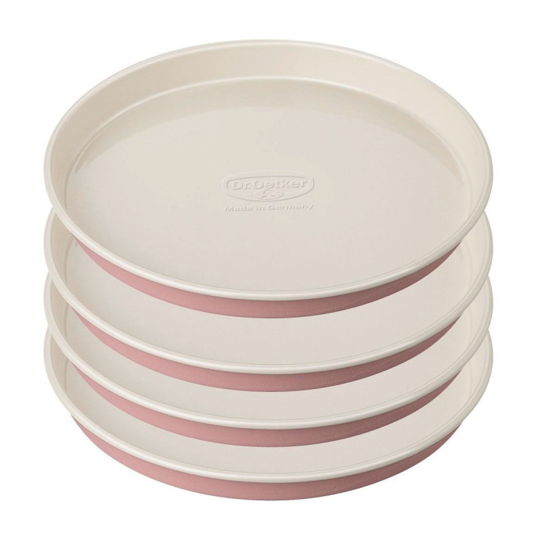 Σετ 4 Dr.Oetker Retro 4654 φόρμες για κέικ, 17x3 cm, Αντικολλητική επίστρωση, Ανθρακούχος χάλυβας, Ροζ