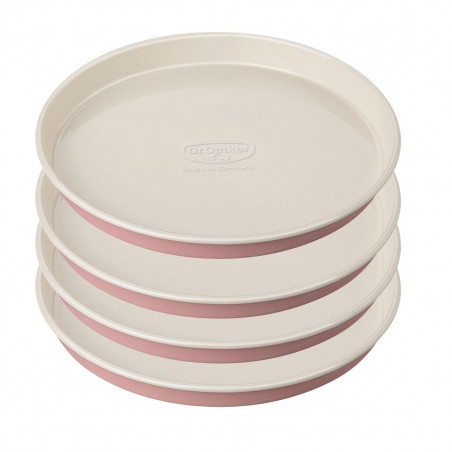 Σετ 4 Dr.Oetker Retro 4654 φόρμες για κέικ, 17x3 cm, Αντικολλητική επίστρωση, Ανθρακούχος χάλυβας, Ροζ