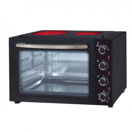 Φούρνος με κεραμική εστία Oliver Voltz OV51441E45, 4300 W, 45L, 90-230C, Ανεμιστήρας, Φωτισμός, Μαύρο