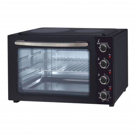 Φούρνος με κεραμική εστία Oliver Voltz OV51441E45, 4300 W, 45L, 90-230C, Ανεμιστήρας, Φωτισμός, Μαύρο