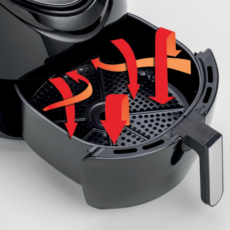 Φριτέζα ζεστού αέρα Ariete AIRY FRYER XXL 4618/00, 1800W, 5,5 l, 7 προγράμματα, Χρονοδιακόπτης, Οθόνη αφής LCD, Μαύρο