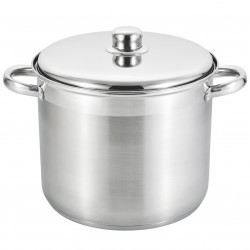 Κατσαρόλα Rosberg R51211B24S, 24x20 cm, 9 l, Μεταλλικό καπάκι, Επαγωγική, Ανοξείδωτο ατσάλι