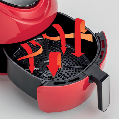 Φριτέζα ζεστού αέρα Ariete AIRY FRYER XXL 4618/01, 1800W, 5.5 l, 7 προγράμματα, χρονοδιακόπτης, οθόνη αφής LCD, Κόκκινο