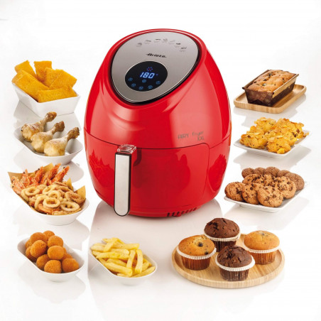 Φριτέζα ζεστού αέρα Ariete AIRY FRYER XXL 4618/01, 1800W, 5.5 l, 7 προγράμματα, χρονοδιακόπτης, οθόνη αφής LCD, Κόκκινο