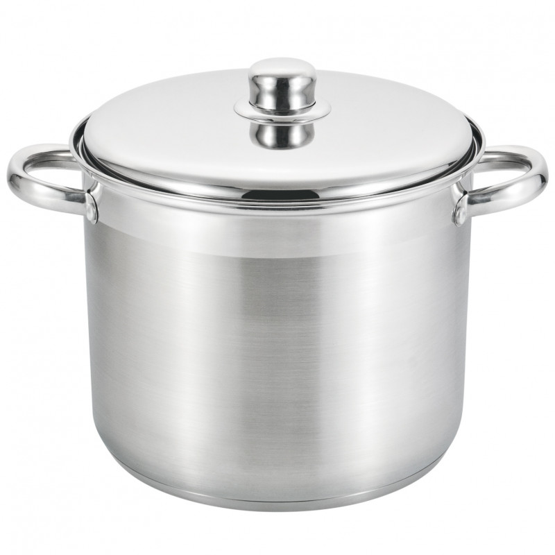 Κατσαρόλα Rosberg R51211B32S, 32x24 cm, 19 l, Μεταλλικό καπάκι, Επαγωγή, Inox
