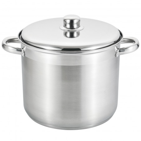 Κατσαρόλα Rosberg R51211B32S, 32x24 cm, 19 l, Μεταλλικό καπάκι, Επαγωγή, Inox