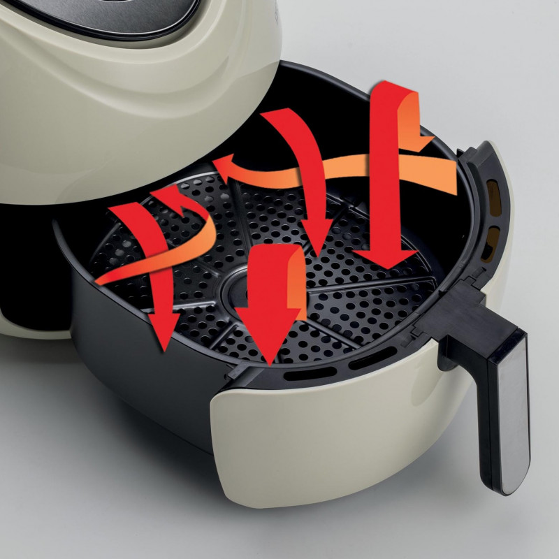 Φριτέζα ζεστού αέρα Ariete AIRY FRYER XXL 4618/02, 1800W, 5.5 l, 7 προγράμματα, χρονοδιακόπτης, οθόνη αφής LCD, Μπεζ