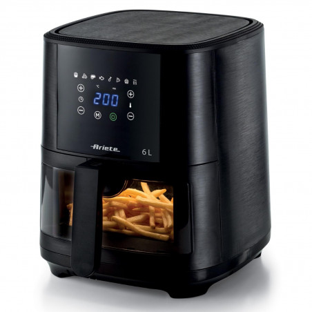 Φριτέζα ζεστού αέρα Ariete MAXI 4626/00, 1300 W, 6 l, 8 προγράμματα, 35-200C, οθόνη αφής LCD, Μαύρο