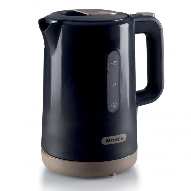 Ηλεκτρικός βραστήρας Ariete BREAKFAST 2846/00, 2200W, 1.7 l, Αυτόματη διακοπή λειτουργίας, Αφαιρούμενο φίλτρο, Σκούρο γκρι
