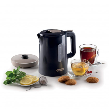 Ηλεκτρικός βραστήρας Ariete BREAKFAST 2846/00, 2200W, 1.7 l, Αυτόματη διακοπή λειτουργίας, Αφαιρούμενο φίλτρο, Σκούρο γκρι