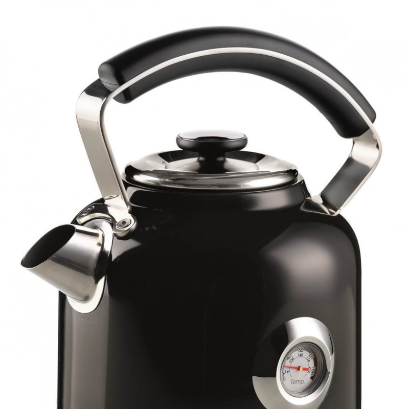 Ηλεκτρικός βραστήρας Ariete MODERNA 2854/02, 2000W, 1.7 l, Θερμόμετρο, ασύρματη βάση 360C, Αφαιρούμενο φίλτρο, Μαύρο