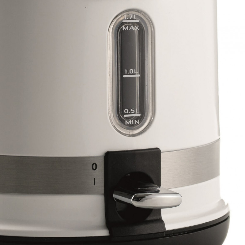 Ηλεκτρικός βραστήρας Ariete MODERNA 2854/01, 2000W, 1.7 l, Θερμόμετρο, ασύρματη βάση 360C, Αφαιρούμενο φίλτρο, Λευκό