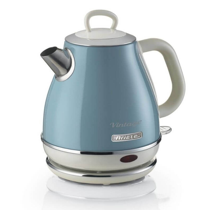 Ηλεκτρικός βραστήρας Ariete VINTAGE 2868/05, 1630W, 1 l, Μεταλλικό σώμα, Γρήγορο βράσιμο, Ασύρματη βάση, Μπλε
