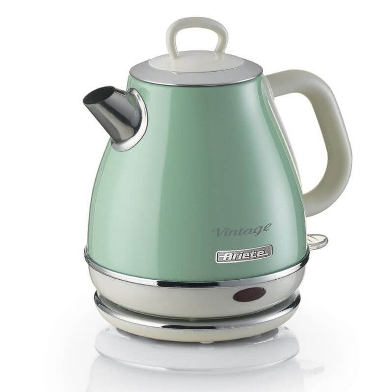 Ηλεκτρικός βραστήρας Ariete VINTAGE 2868/04, 1630W, 1 l, Μεταλλικό σώμα, Γρήγορο βράσιμο, Ασύρματη βάση, Πράσινο