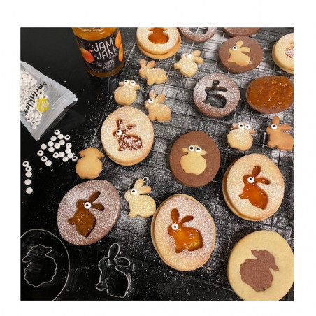 Σετ με 3 linzer Dr.Oetker 1878, Αυγό, Λαγουδάκι, Αρνάκι, Ανοξείδωτο, Ασημί
