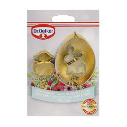 Σετ με 3 linzer Dr.Oetker 1878, Αυγό, Λαγουδάκι, Αρνάκι, Ανοξείδωτο, Ασημί