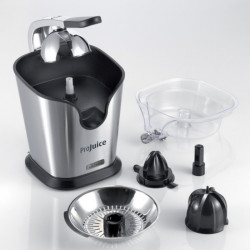 Πρέσα εσπεριδοειδών Ariete PRO JUICE 0411, 160W, Ατσάλινο περίβλημα, Διπλός κώνος με πτερύγια, Inox