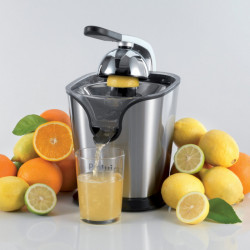 Πρέσα εσπεριδοειδών Ariete PRO JUICE 0411, 160W, Ατσάλινο περίβλημα, Διπλός κώνος με πτερύγια, Inox