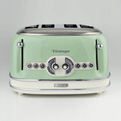 Τοστιέρα ψωμιού Ariete VINTAGE 0156/04, 1600W, 4 φέτες, 3 λειτουργίες, 6 στάδια, Αφαιρούμενος δίσκος ψίχας, Πράσινο