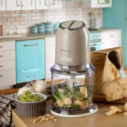 Τεμαχιστής Ariete VINTAGE 0438/03, 400W, 600 ml, 2 ταχύτητες, Ανοξείδωτο, Διαβαθμισμένο κύπελλο, Μπεζ