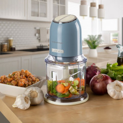 Τεμαχιστής Ariete VINTAGE 0438/05, 400W, 600 ml, 2 ταχύτητες, Ανοξείδωτο, Κούπα με διαβάθμιση, Μπλε