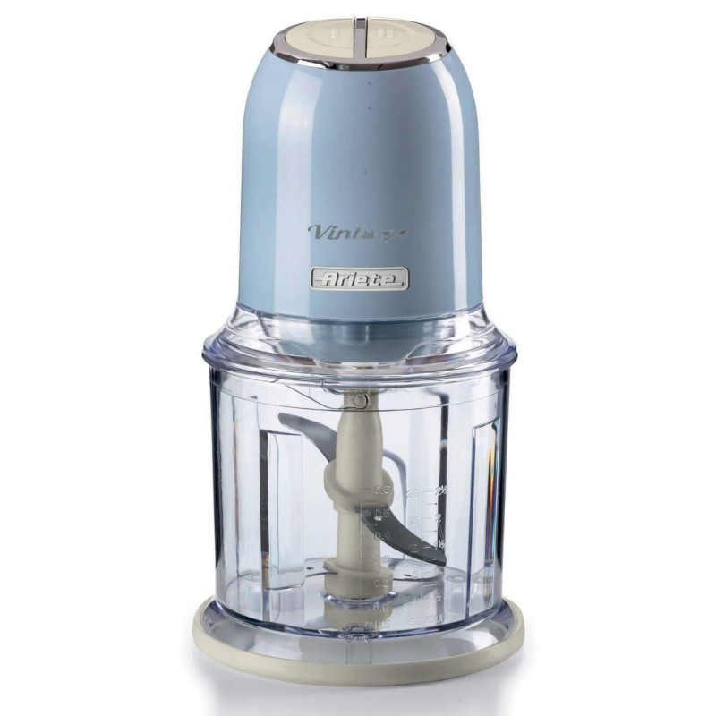 Τεμαχιστής Ariete VINTAGE 0438/05, 400W, 600 ml, 2 ταχύτητες, Ανοξείδωτο, Κούπα με διαβάθμιση, Μπλε